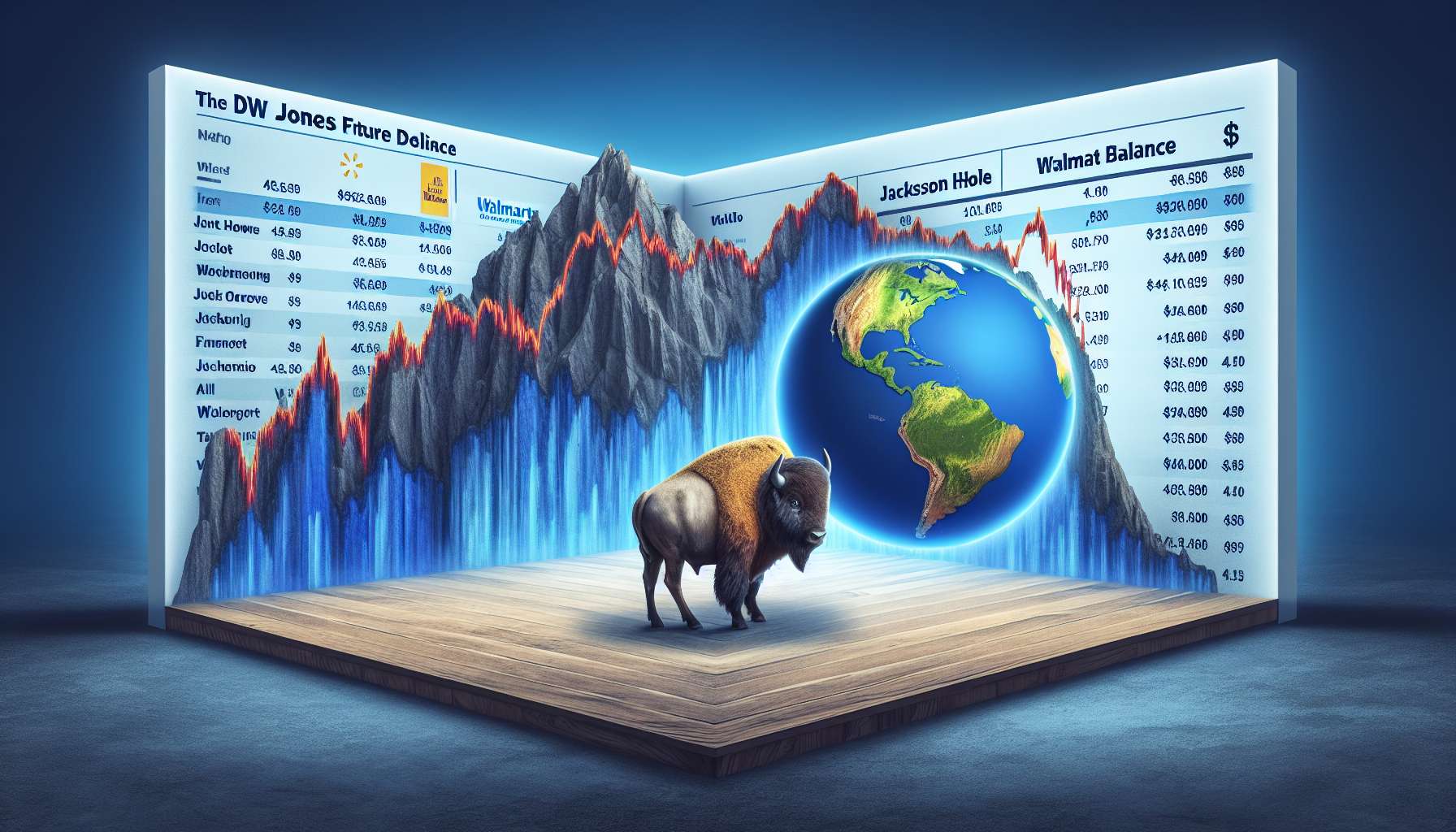 Futuros do Dow Jones em queda com atenções voltadas para Jackson Hole e Walmart